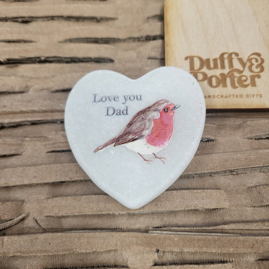 Marble Robin Heart - Dad