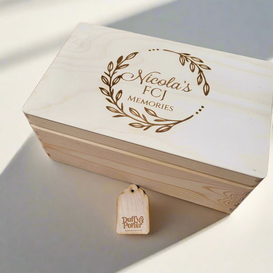 Graduation Keepsake Box Natural Wood Engraved