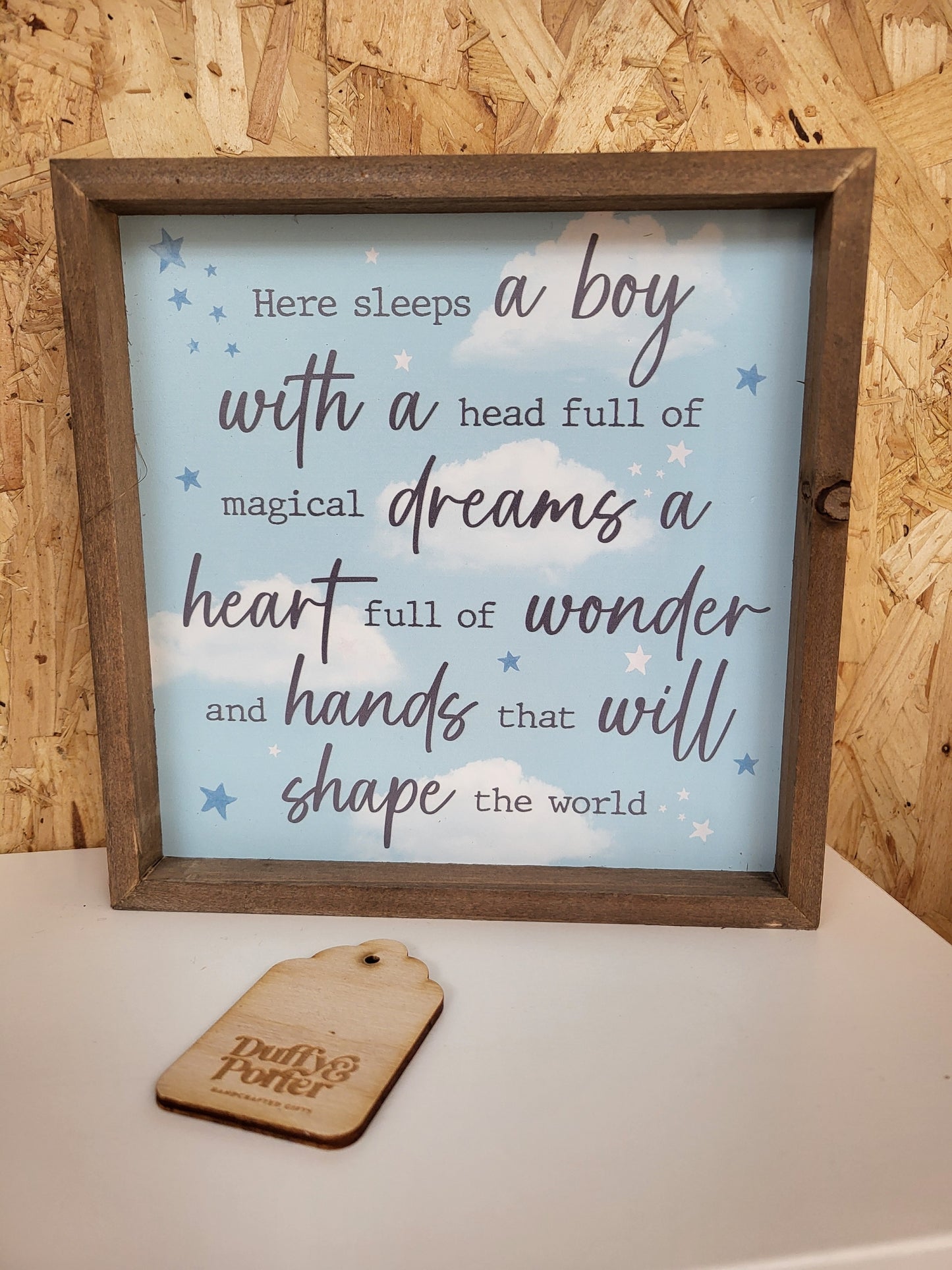 Baby Blue Frame here sleeps a boy