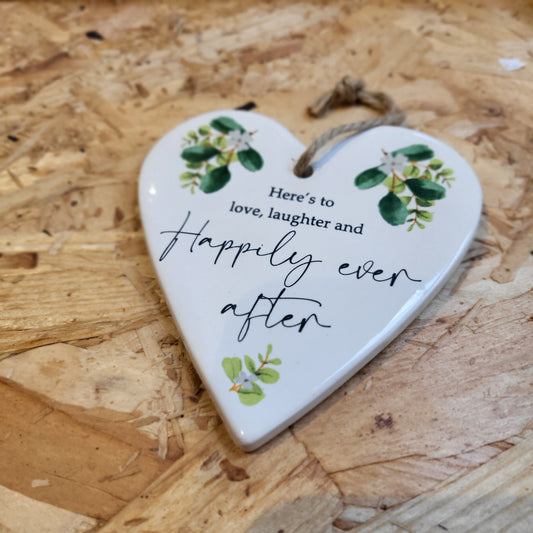 Wedding Heart Happily ever after ceramic