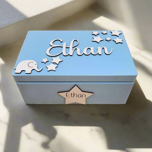 Keepsake Box Elephant and Stars Baby