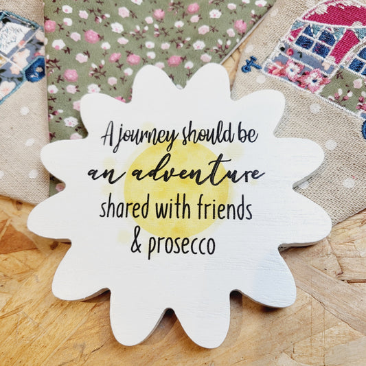 Adventure with friends floral coaster