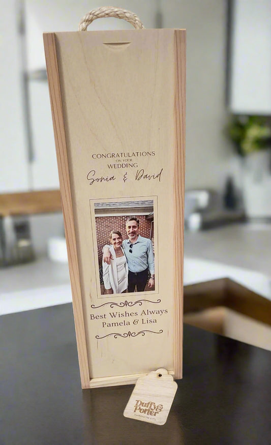 Personalised Picture Keepsake wine box