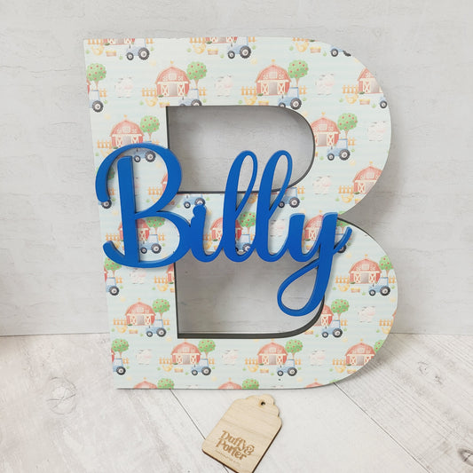 Farm Theme Initial with Name