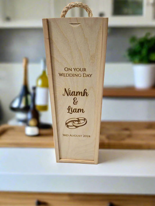 Personalised Slide top Wine Box