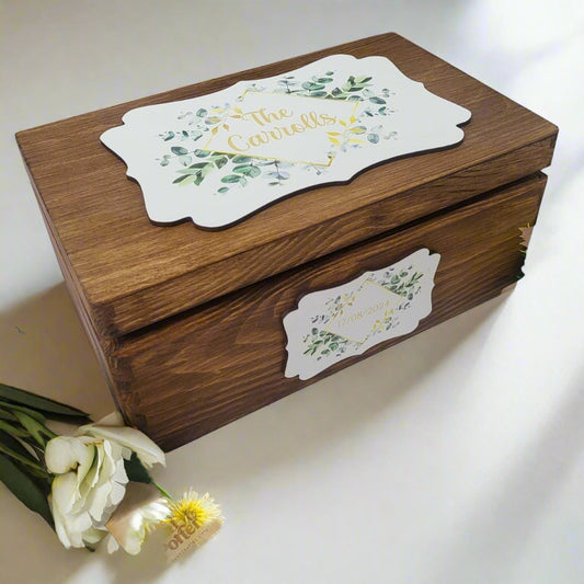 Eucalyptus green and Gold Keepsake Box
