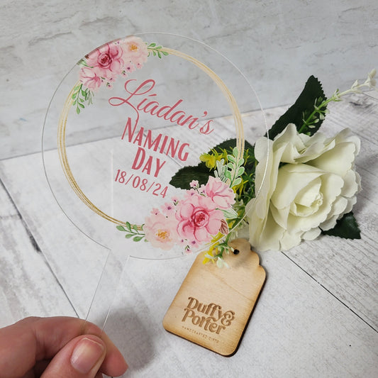 Pink Roses Cake Topper
