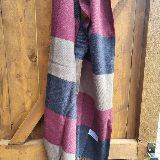 Scarf modern squares - red/beige