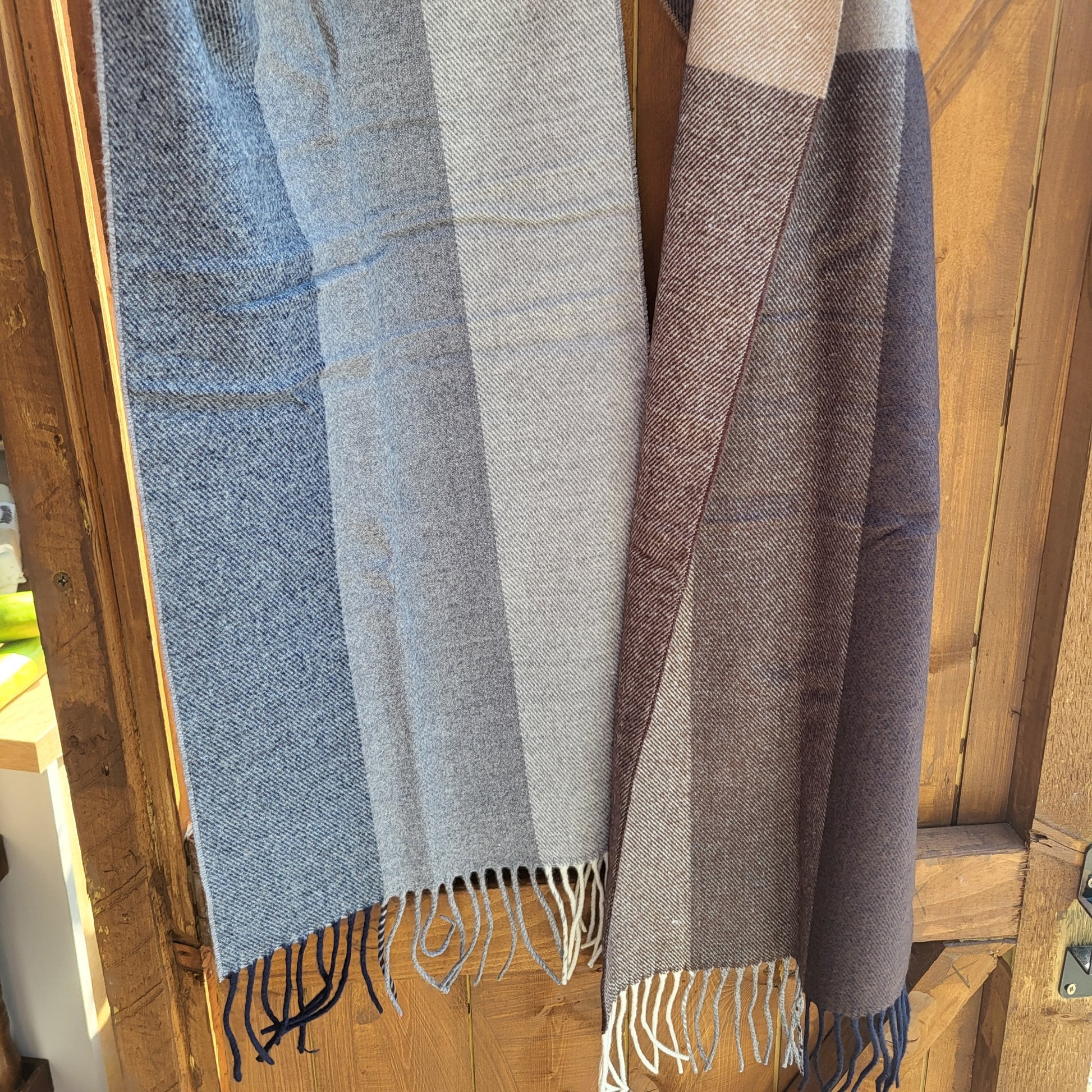 Scarf modern block - brown beige