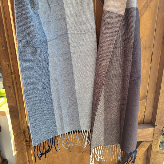 Scarf modern block - brown beige