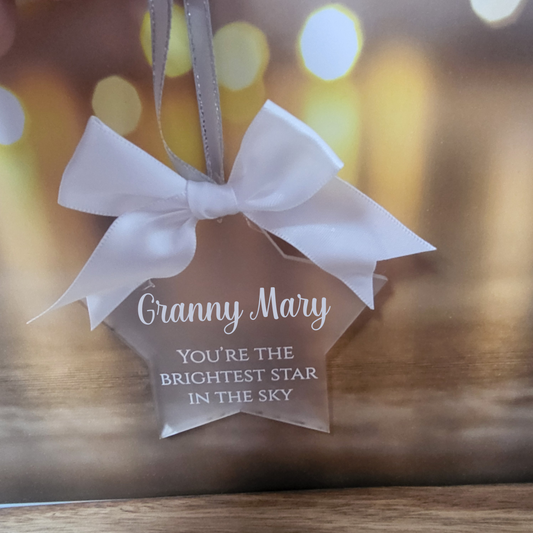 Personalised "Brightest star" Star Decoration