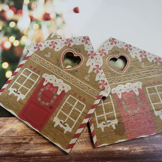 Gingerbread house shape coasters set2