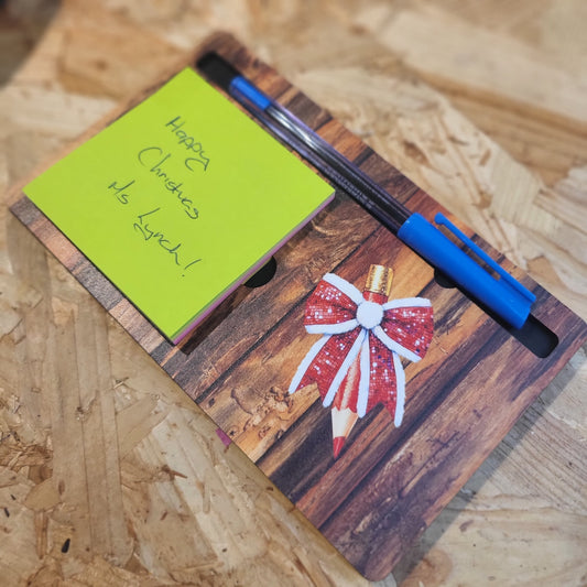 Note and Pen Block Santa bow
