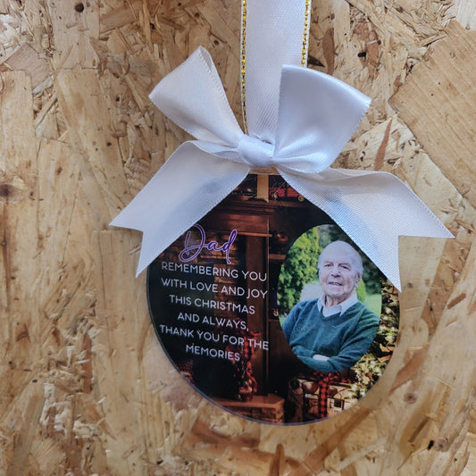 Memory personalised photo tree decoration personal note