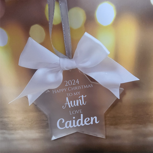 Personalised Aunt Christmas Star Decoration