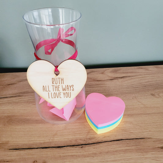 Personalised "All the ways I love you" Heart and Stickies