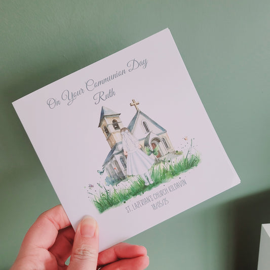 Personalised Communion Girl Card