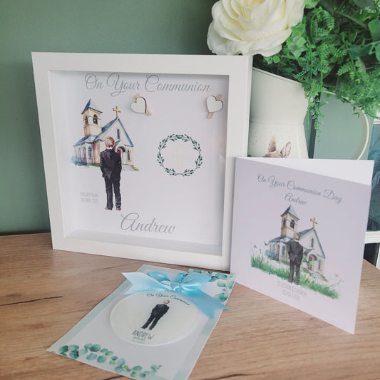 Personalised Communion Boy Frame Customisable