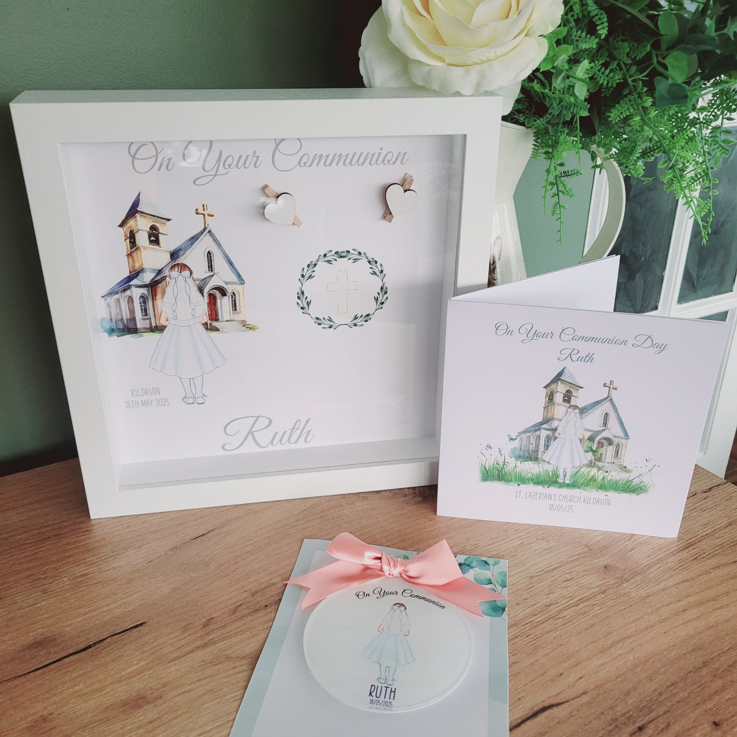 Personalised communion Girl frame customisable