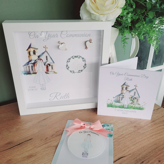 Personalised communion Girl frame customisable