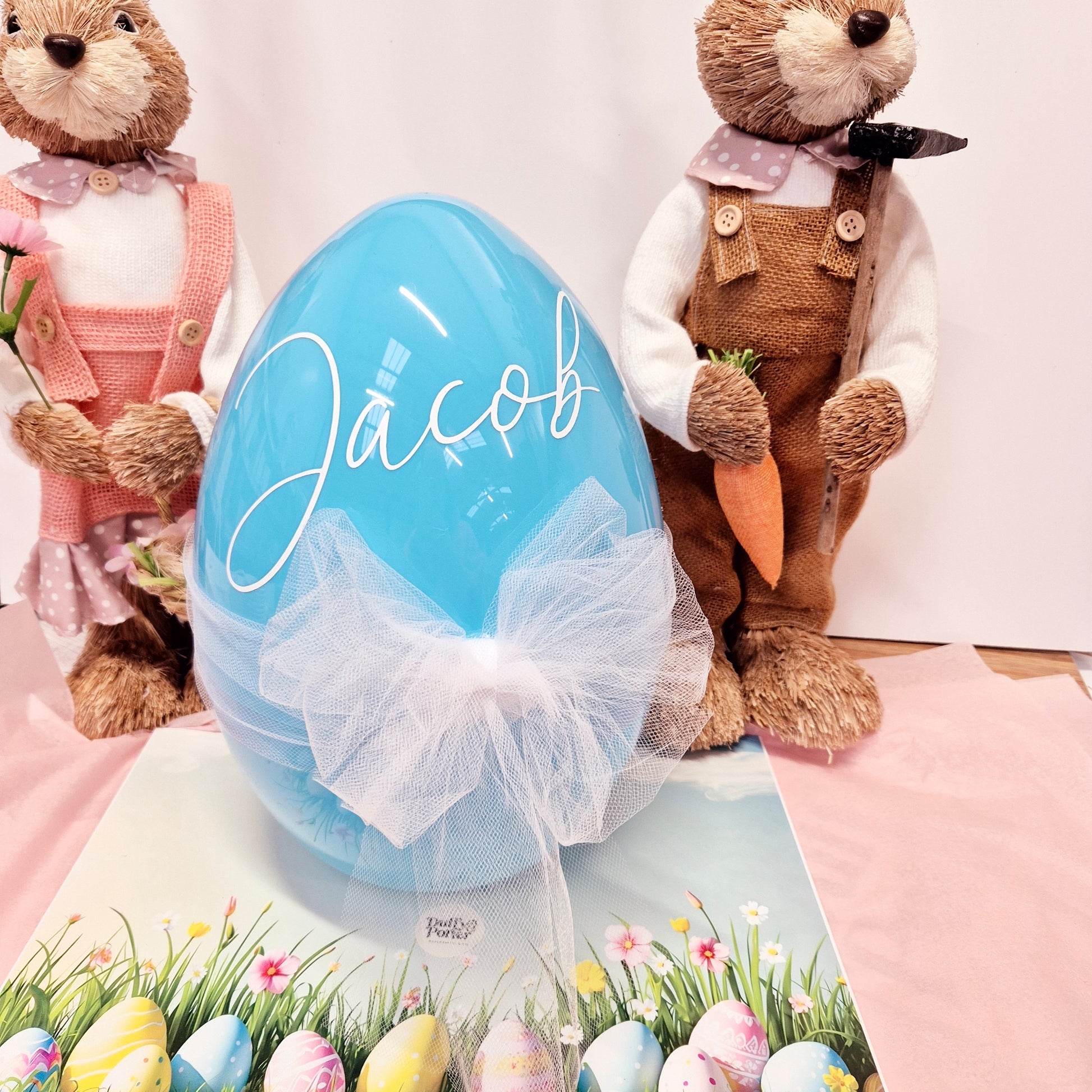 ​Personalised Fillable 14" Egg BLUE– The Perfect Reusable Treat Holder