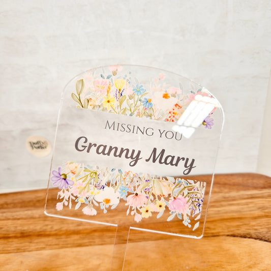 Personalised Floral Outdoor plant/Grave spike – A Heartfelt Tribute