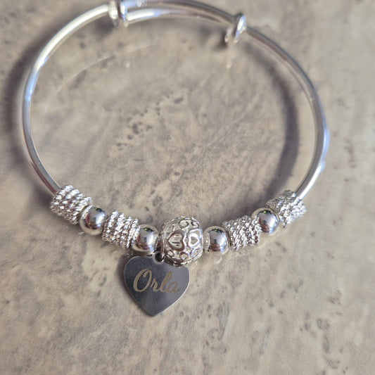 Silver plated adjustable bangle bracelet- A Perfect Gift