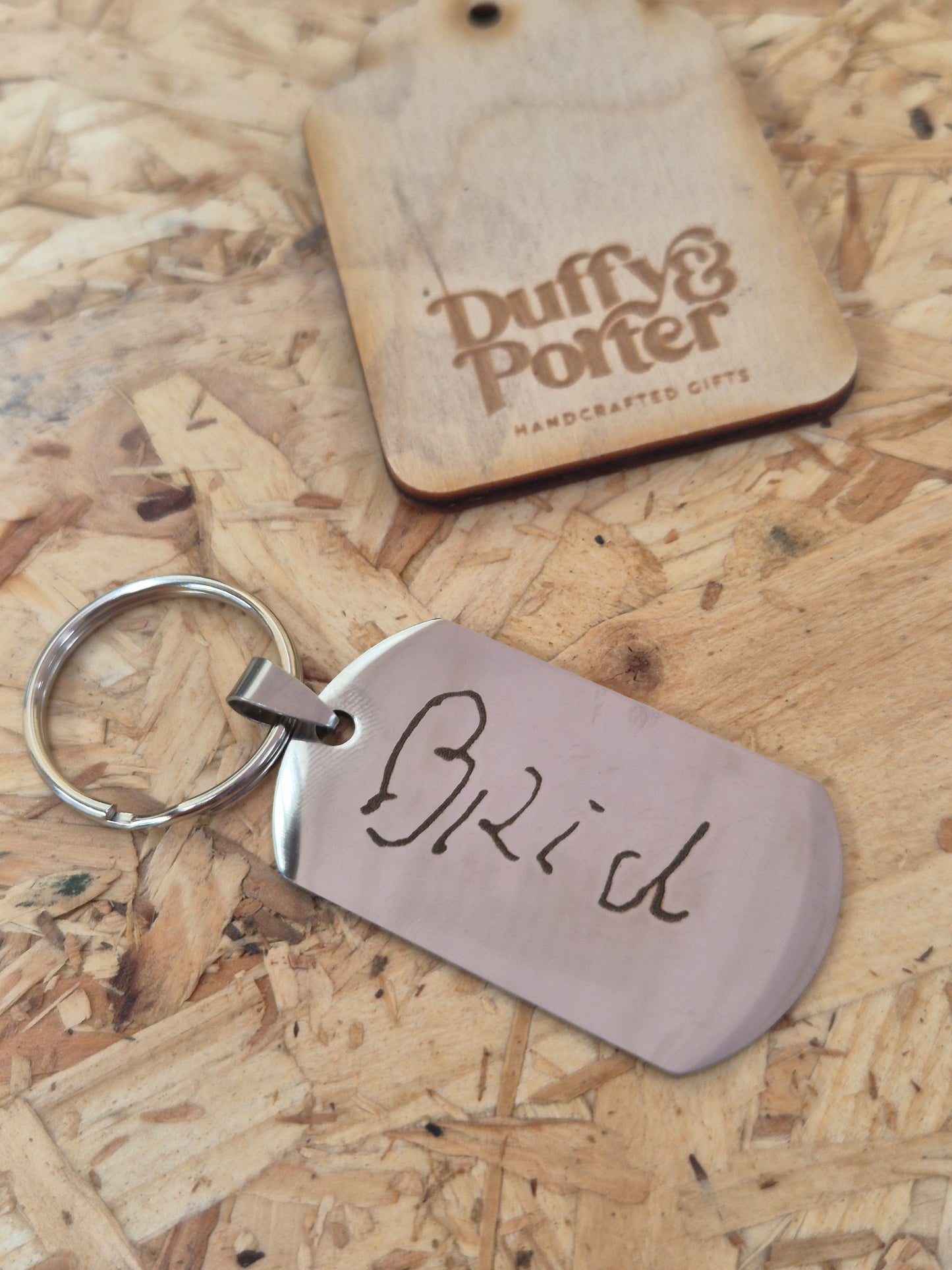 Personalised Their writing dogtag Keyring s/s