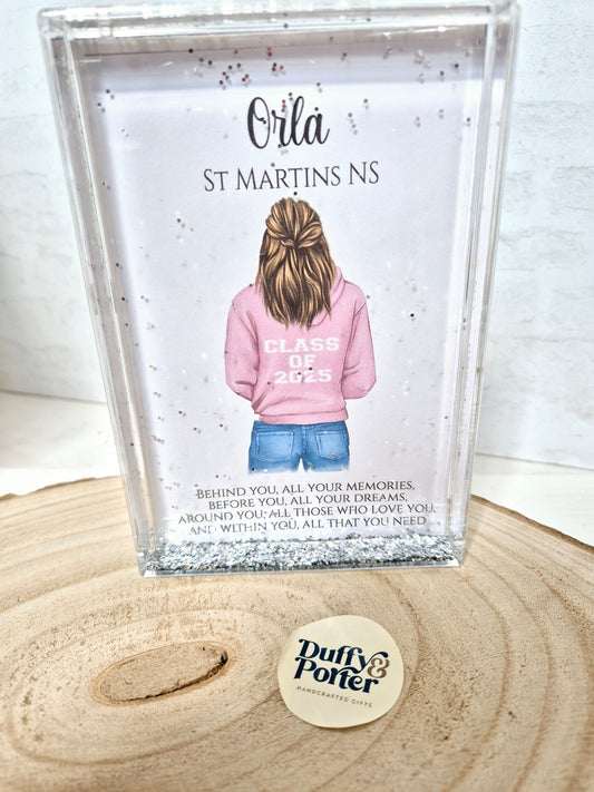 Personalised School Graduation Glitter Block
