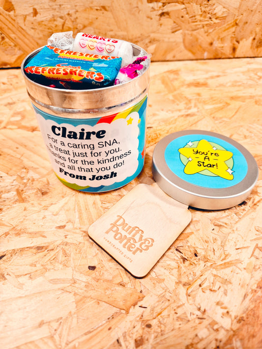 Personalised "SNA" tin