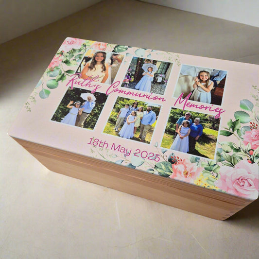 Handcrafted Personalised Photo Communion Memory Box – Treasure the Moment Forever