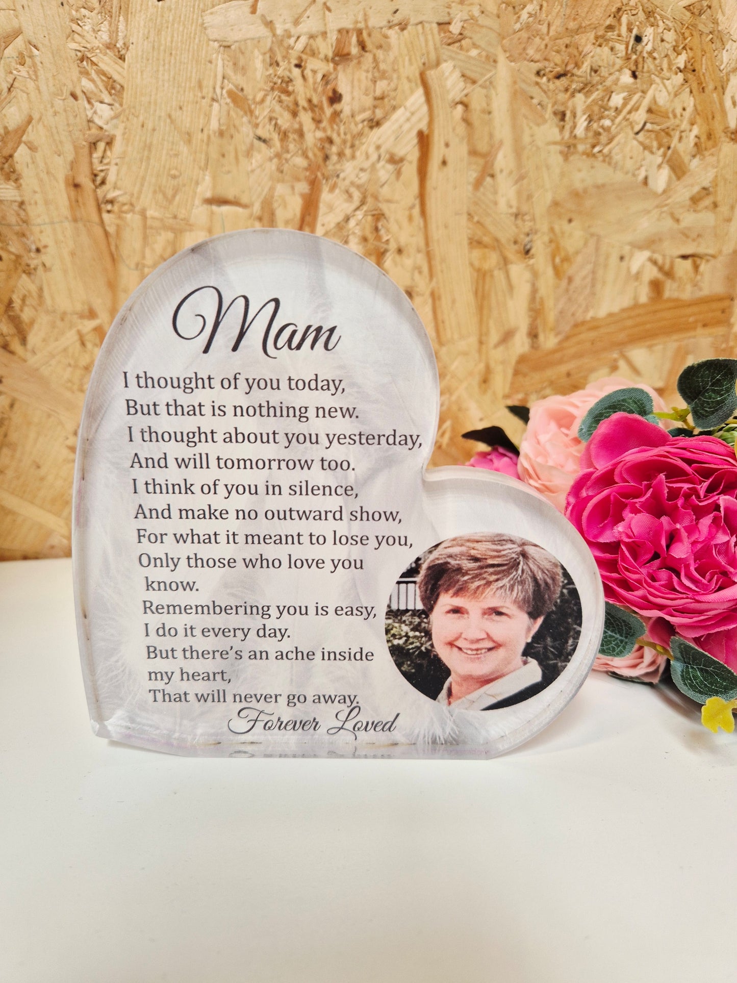Personalised acrylic heart with photo