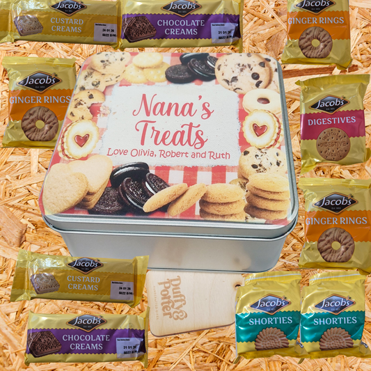 Personalised Biscuit Tin with Biscuits