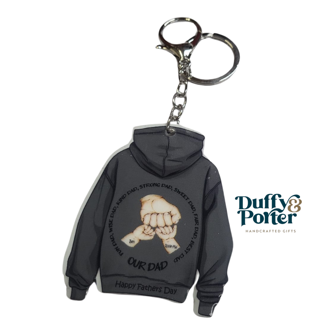 Personalised Fathers Fist Pump Bag tag/key chain