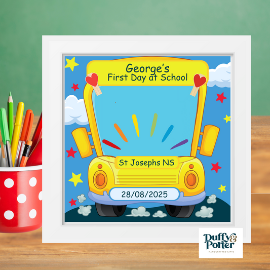 Personalised First Day of School/Preschool Frame Bus Design