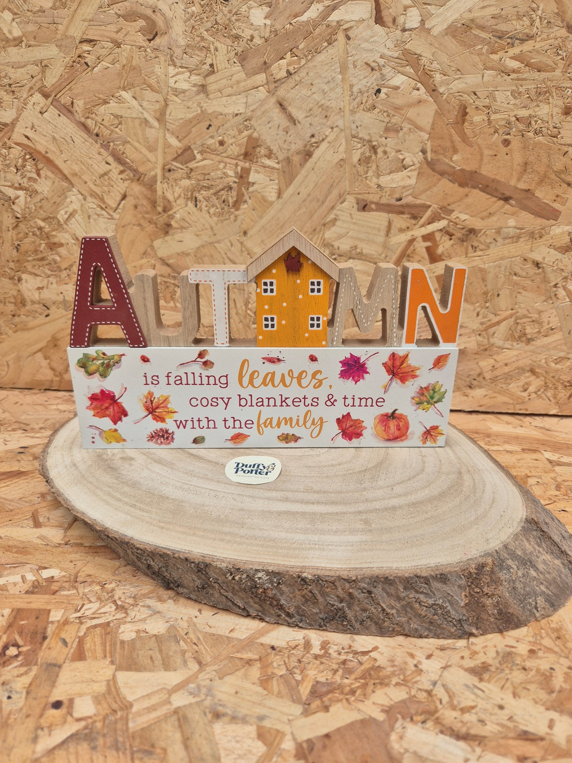Autumn Leaves Family Standing Plaque