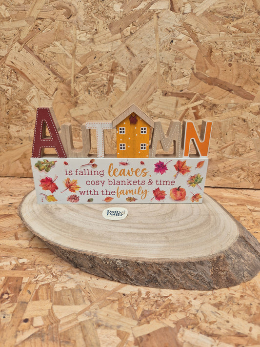 Autumn Leaves Family Standing Plaque