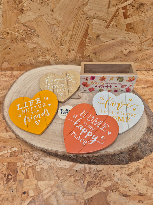 Autumn Leaves Wooden Coasters Set