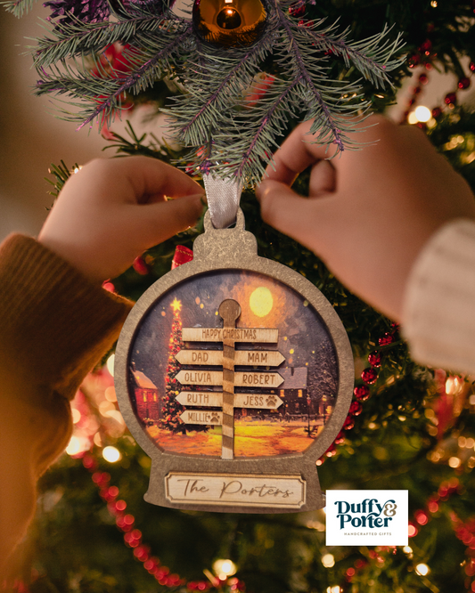 Snow Globe-Shaped Personalised Christmas Decoration