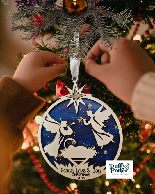 Layered Nativity Christmas Decoration