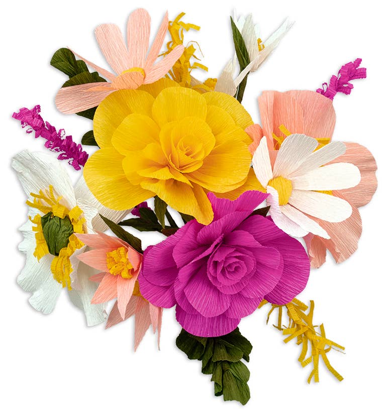 DIY Set Crepe Paper Flowers "Yellow"