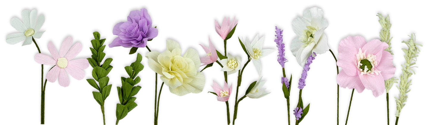 DIY Set Crepe Paper Flowers "Purple"