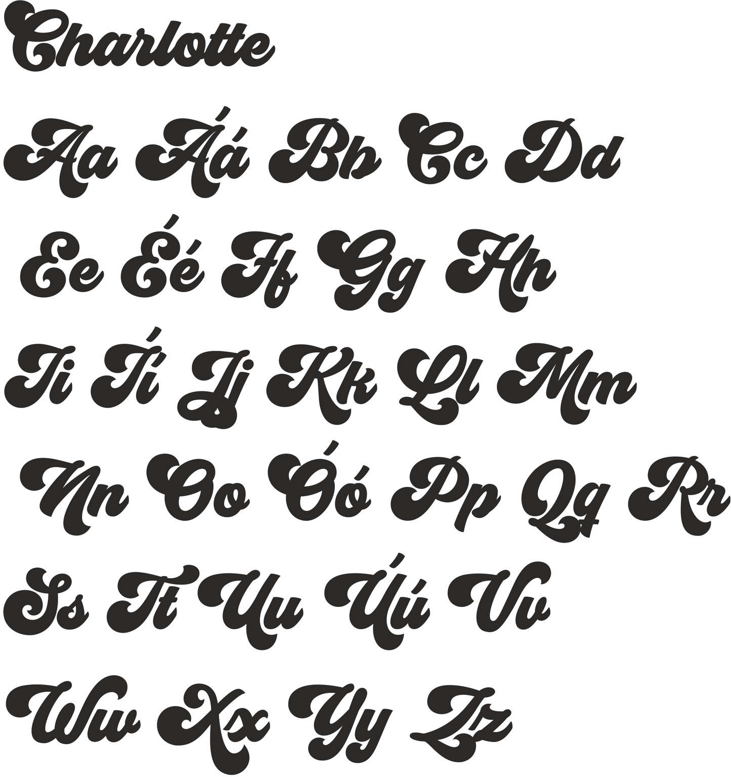 Nursery decor wall name - Charlotte Font