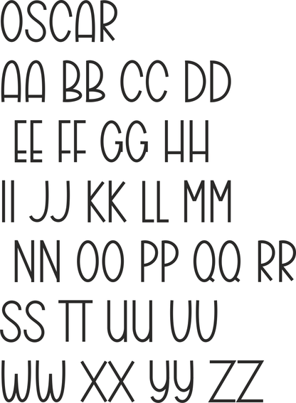 Nursery decor wall name - Oscar Font