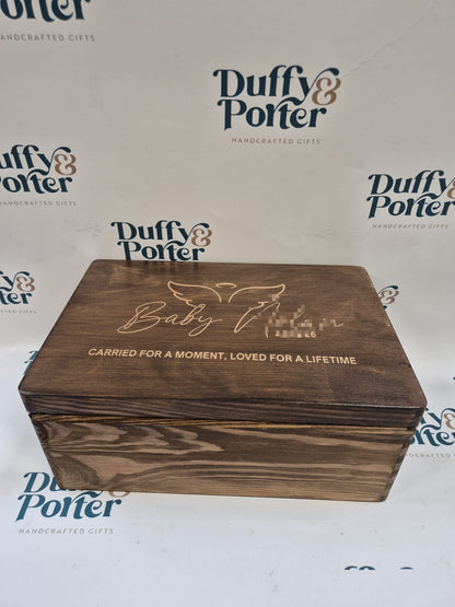 A solid wood memory box for Miscariage