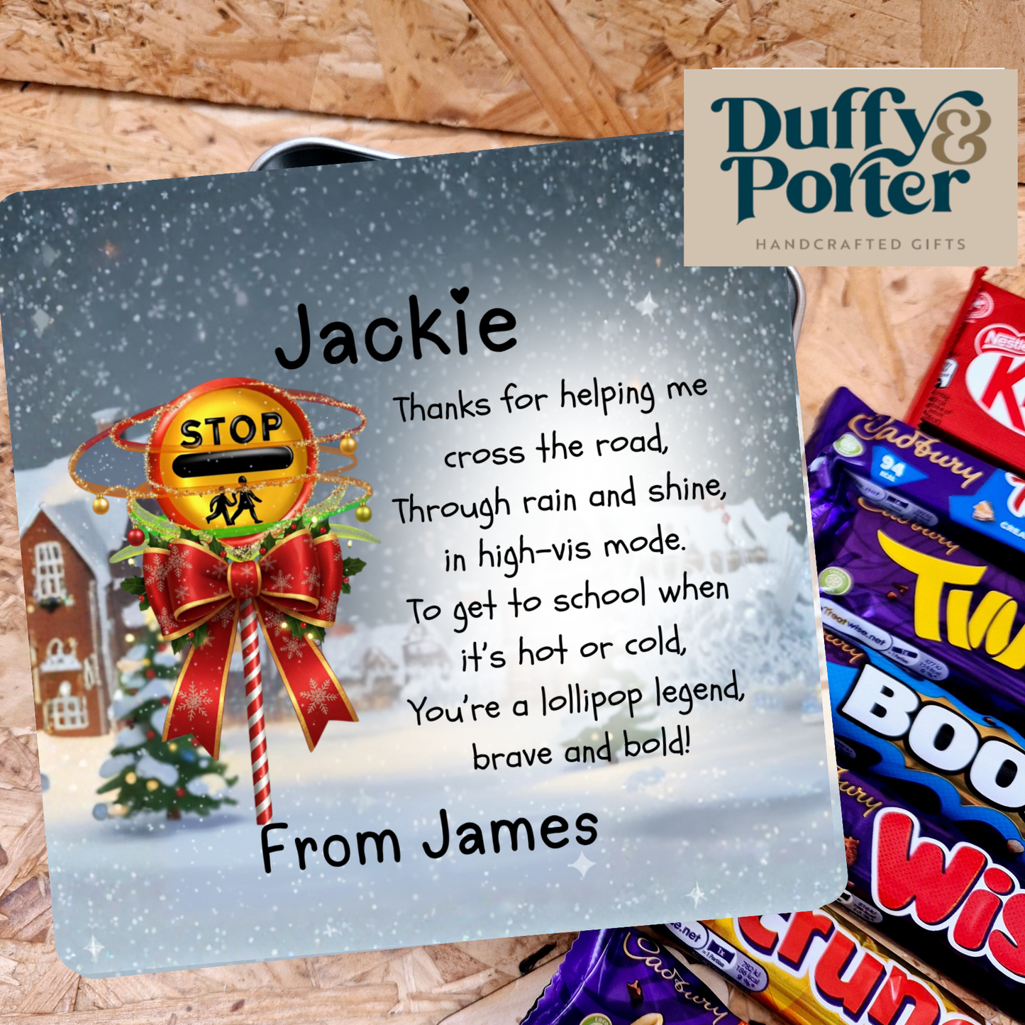 Chocolate Treat Tin – Lollipop Person