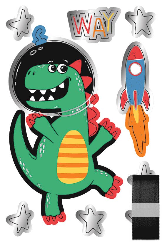 “Space Dino” mini decoration set