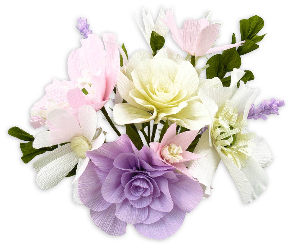 DIY Set Crepe Paper Flowers "Purple"