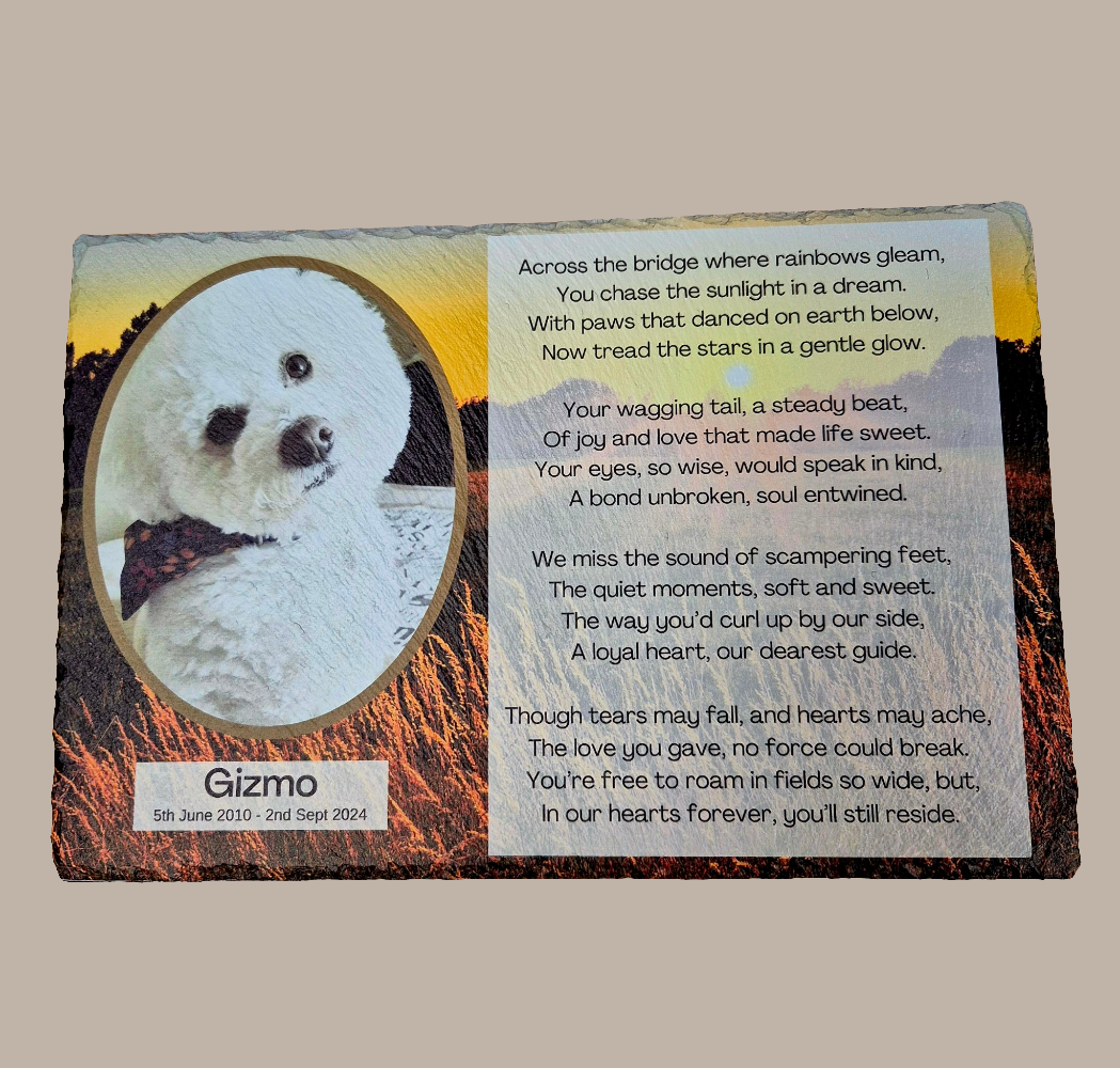 Personalised Pet Memorial Slate – A Truly Unique Tribute to Your Beloved Companion