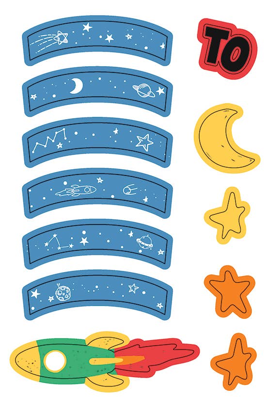 “Space Dino” mini decoration set